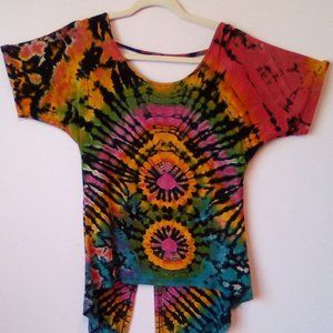Kathmandu imports rich multi-colored tie-dye tee. One size fits all